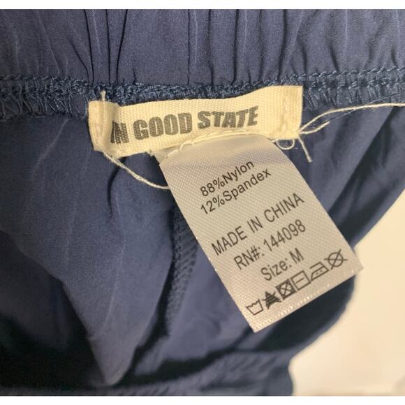 In Good State Women's Nylon Blend Blue Jogger Cargo Sweatpants Size Medium - Picture 4 of 4